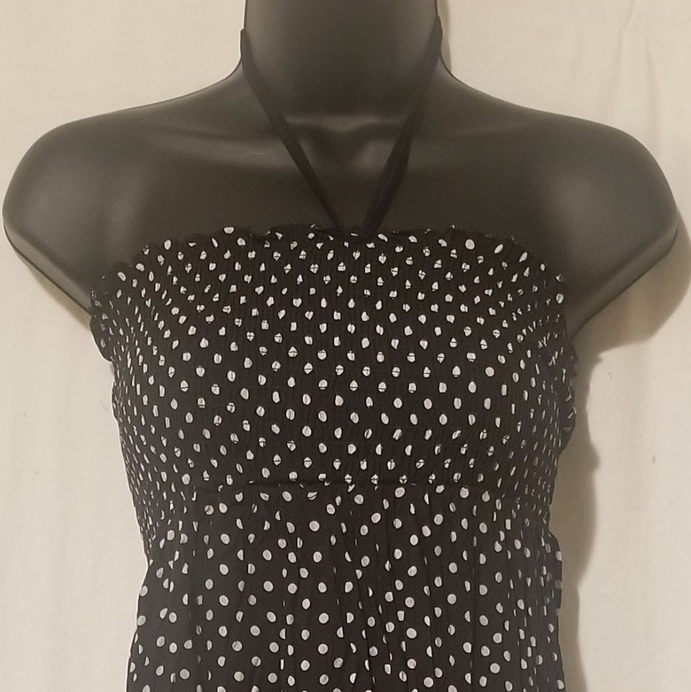 Annabelle Polka Dot Ruffle Maxi Dress (NWT)